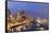 USA, Washington, Seattle. Night Time Skyline from Pier 66-Brent Bergherm-Framed Stretched Canvas