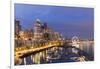 USA, Washington, Seattle. Night Time Skyline from Pier 66-Brent Bergherm-Framed Photographic Print