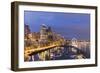 USA, Washington, Seattle. Night Time Skyline from Pier 66-Brent Bergherm-Framed Photographic Print