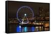 USA, Washington, Seattle. Seattle Great Wheel at Night on Pier 67-Trish Drury-Framed Stretched Canvas