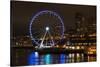 USA, Washington, Seattle. Seattle Great Wheel at Night on Pier 67-Trish Drury-Stretched Canvas