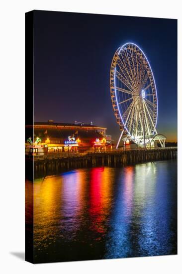 USA, Washington, Seattle. the Seattle Great Wheel on the Waterfront-Richard Duval-Stretched Canvas