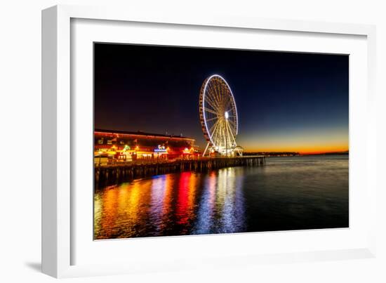 USA, Washington, Seattle. the Seattle Great Wheel on the Waterfront-Richard Duval-Framed Photographic Print