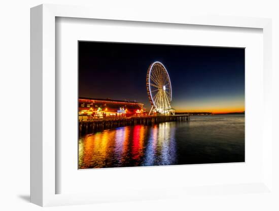 USA, Washington, Seattle. the Seattle Great Wheel on the Waterfront-Richard Duval-Framed Photographic Print