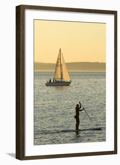 USA, Washington, Seattle. Watersports on the Puget Sound.-Steve Kazlowski-Framed Photographic Print