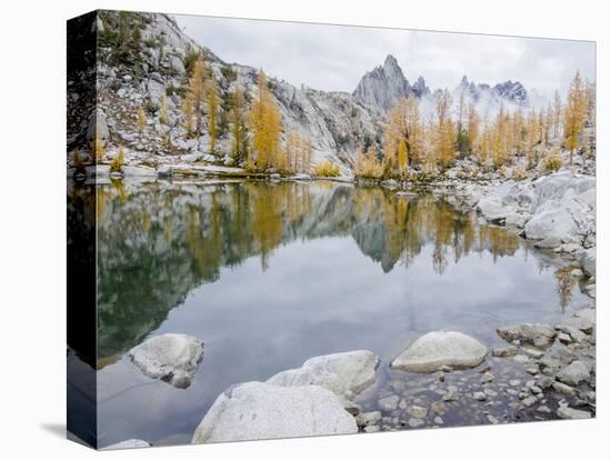 USA, Washington State. Alpine Lakes Wilderness, Enchantment Lakes, Sprite Lake and Prusik Peak-Jamie & Judy Wild-Stretched Canvas