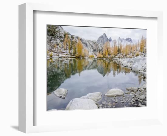 USA, Washington State. Alpine Lakes Wilderness, Enchantment Lakes, Sprite Lake and Prusik Peak-Jamie & Judy Wild-Framed Photographic Print