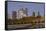 USA, Washington State, Bellevue. Downtown Park and skyline.-Merrill Images-Framed Stretched Canvas