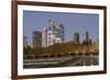 USA, Washington State, Bellevue. Downtown Park and skyline.-Merrill Images-Framed Photographic Print
