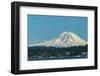 USA, Washington State, Bellevue. Mount Rainier seen from Lake Washington.-Merrill Images-Framed Photographic Print