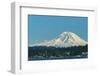 USA, Washington State, Bellevue. Mount Rainier seen from Lake Washington.-Merrill Images-Framed Photographic Print