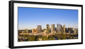 USA, Washington State, Bellevue. Skyscrapers and downtown skyline.-Merrill Images-Framed Photographic Print