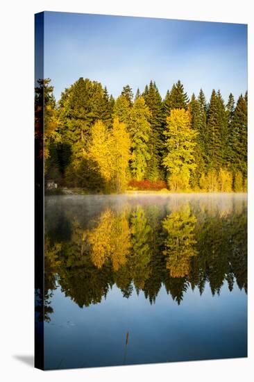 USA, Washington State, Cle Elum. Fall color by a pond in Central Washington.-Richard Duval-Stretched Canvas
