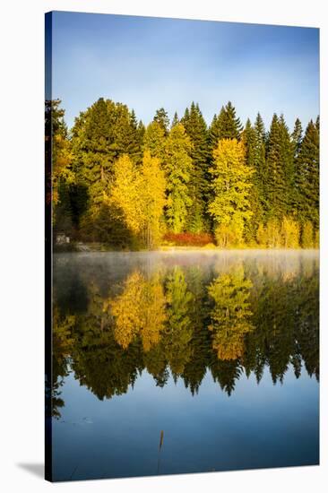 USA, Washington State, Cle Elum. Fall color by a pond in Central Washington.-Richard Duval-Stretched Canvas