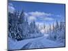 USA, Washington State, Cle Elum, Kittitas County. Colorful winter landscape of rural town.-Julie Eggers-Mounted Photographic Print