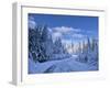 USA, Washington State, Cle Elum, Kittitas County. Colorful winter landscape of rural town.-Julie Eggers-Framed Photographic Print