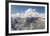 Usa, Washington State, Crystal Mountain. Snow-covered Mount Rainier viewed from Lucky Shot ski run-Merrill Images-Framed Photographic Print