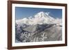 Usa, Washington State, Crystal Mountain. Snow-covered Mount Rainier viewed from Lucky Shot ski run-Merrill Images-Framed Photographic Print