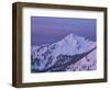 Usa, Washington State, Crystal Mountain. 'The King' summit and snow-filled bowls at sunset.-Merrill Images-Framed Photographic Print