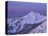 Usa, Washington State, Crystal Mountain. 'The King' summit and snow-filled bowls at sunset.-Merrill Images-Stretched Canvas