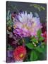 Usa, Washington State, Duvall. Purple Garden dahlia in bouquet of cut flowers-Merrill Images-Stretched Canvas