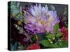 Usa, Washington State, Duvall. Purple Garden dahlia in bouquet of cut flowers-Merrill Images-Stretched Canvas