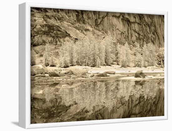 USA, Washington State. Enchantment lakes, snow on larch trees reflected in Gnome Tarn.-Jamie & Judy Wild-Framed Photographic Print