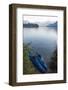 USA, Washington State. Kayaks tied at shore Anderson Point Campground. Mt. Shuksan morning light-Trish Drury-Framed Photographic Print