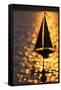 USA, Washington State, Kirkland, sailboat weathervane and sparkling lake-Merrill Images-Framed Stretched Canvas