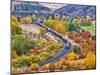 USA, Washington State, Kittitas County. Burlington Northern Santa Fe train along the Yakima River.-Julie Eggers-Mounted Photographic Print