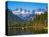 USA, Washington State, Kittitas County. Cooper Lake in the Central Washington Cascade Mountains.-Julie Eggers-Stretched Canvas