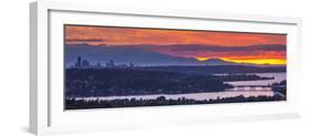 USA, Washington State. Lake Washington, Landscape over seattle at sunset-Merrill Images-Framed Photographic Print