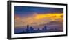 USA, Washington State, Lake Washington, Seattle skyline at sunset.-Merrill Images-Framed Photographic Print