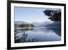 USA, Washington State. Morning calm Baker Lake under Mt. Shuksan. God Rays and two fishing boats-Trish Drury-Framed Photographic Print