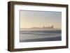 USA, Washington State. Morning fog Seattle. Calm Puget Sound. Variety of boat traffic. Waterfront s-Trish Drury-Framed Photographic Print