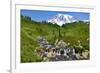 USA, Washington State, Mount Rainier National Park. Mount Rainier and Edith Creek cascade.-Jaynes Gallery-Framed Photographic Print