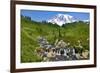 USA, Washington State, Mount Rainier National Park. Mount Rainier and Edith Creek cascade.-Jaynes Gallery-Framed Photographic Print