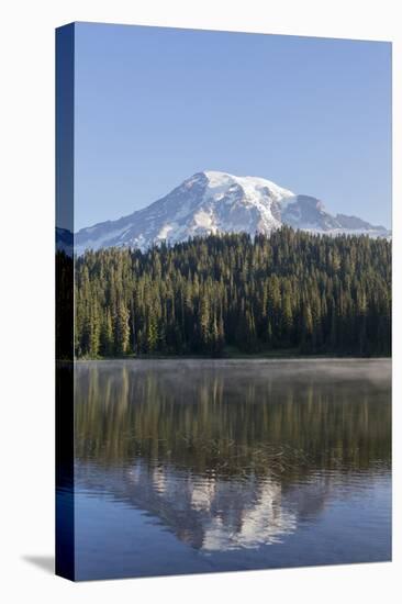 USA, Washington State. Mount Rainier National Park, Mount Rainier from Reflections Lake-Jamie & Judy Wild-Stretched Canvas