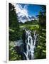 USA, Washington State, Mount Rainier National Park, Mount Rainier, waterfall-George Theodore-Framed Photographic Print