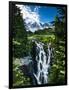 USA, Washington State, Mount Rainier National Park, Mount Rainier, waterfall-George Theodore-Framed Photographic Print