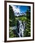 USA, Washington State, Mount Rainier National Park, Mount Rainier, waterfall-George Theodore-Framed Photographic Print