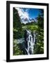 USA, Washington State, Mount Rainier National Park, Mount Rainier, waterfall-George Theodore-Framed Photographic Print