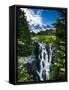 USA, Washington State, Mount Rainier National Park, Mount Rainier, waterfall-George Theodore-Framed Stretched Canvas