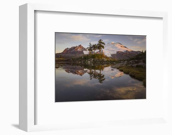 USA, Washington State. Mt Baker reflects in Park Butte Lake.-Jaynes Gallery-Framed Photographic Print