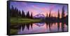 USA, Washington State, Mt. Rainier National Park. Tipsoo Lake panoramic at sunset.-Jaynes Gallery-Framed Stretched Canvas