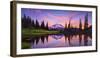 USA, Washington State, Mt. Rainier National Park. Tipsoo Lake panoramic at sunset.-Jaynes Gallery-Framed Premium Photographic Print