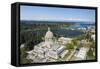 USA, Washington State, Olympia. State Capitol and Budd Bay Inlet.-Merrill Images-Framed Stretched Canvas