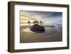 USA, Washington State, Olympic NP. Sunrise on coast beach and rocks.-Jaynes Gallery-Framed Photographic Print