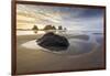 USA, Washington State, Olympic NP. Sunrise on coast beach and rocks.-Jaynes Gallery-Framed Photographic Print