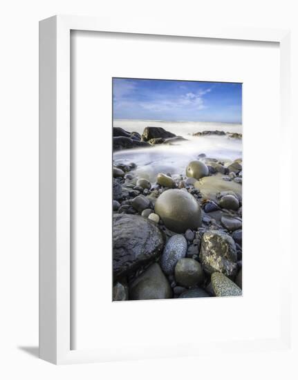 USA, Washington State, Olympic NP. Sunrise on coast beach and rocks.-Jaynes Gallery-Framed Photographic Print